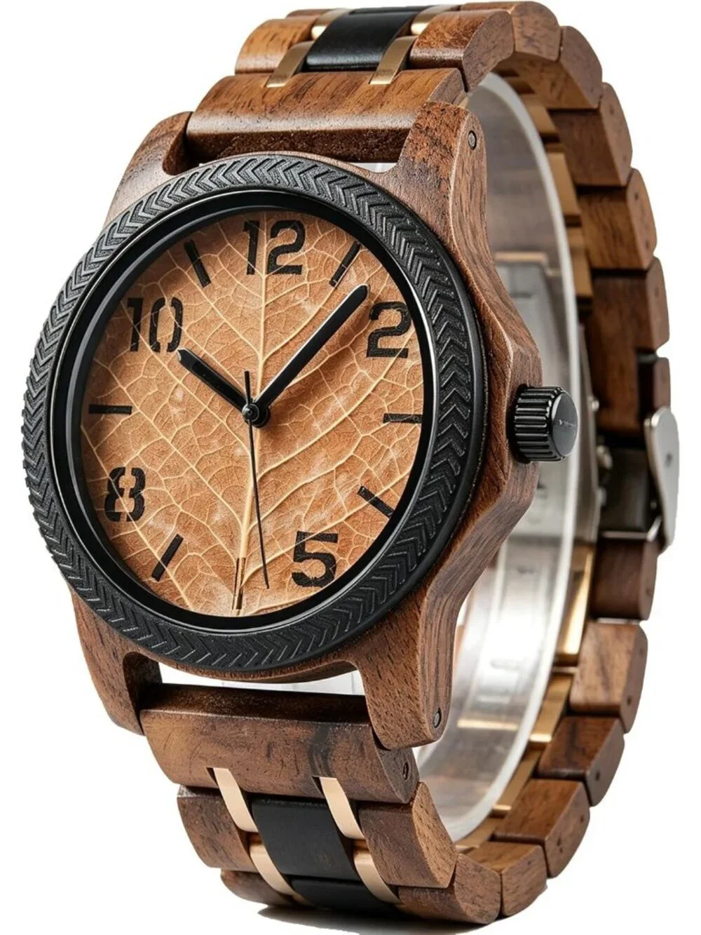Men's Brown Natural Japanese Quartz Minimalist Style Unique Real Wooden Watch